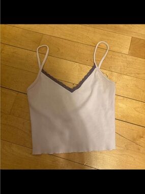 Brandy Melville Lilac Lace-Trim Tank Top